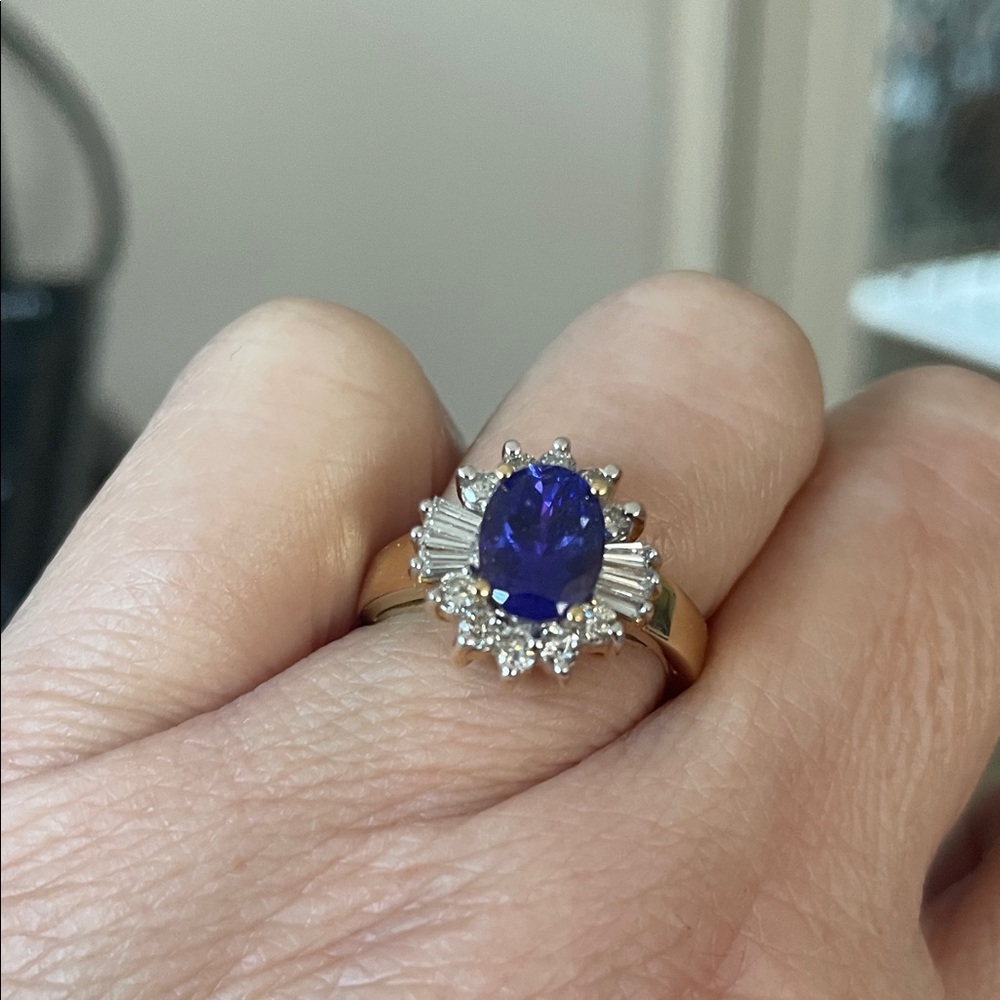 18K Yellow Gold LeVian Tanzanite and Diamond Ring - Picture 13 of 13